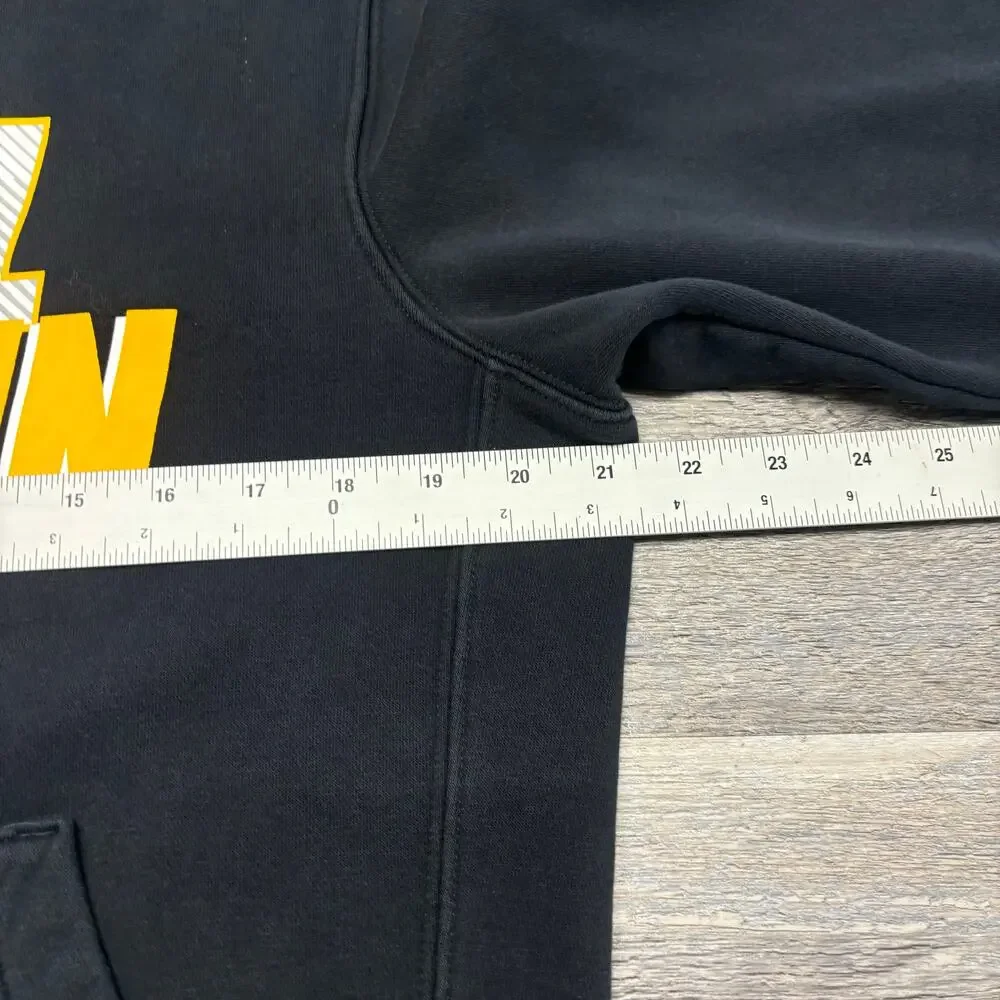 Nike NFL Pittsburgh Steelers Steel Curtain Black Mens Medium Pullover Hoodie EUC